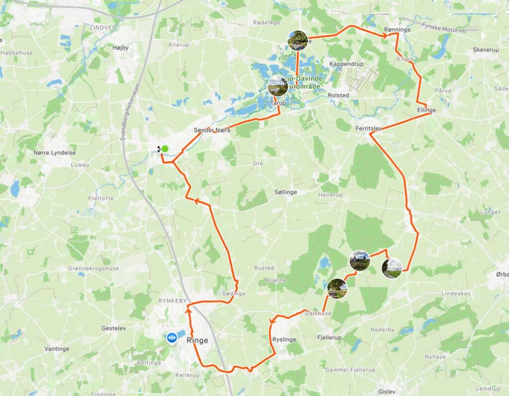 50 km årslev syd øst kort